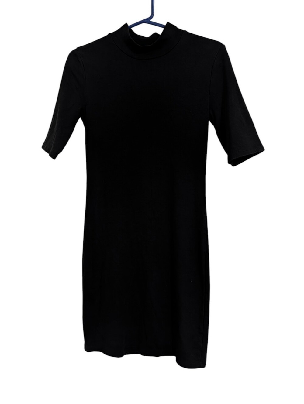 GAP Mock Neck Half Sleeve Dress Keyhole Back Women's Small Black